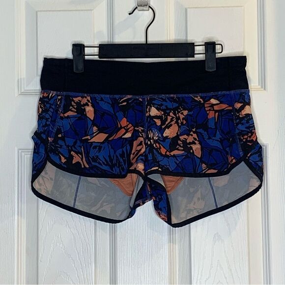 Lululemon Speed Short Paint Storm Harbor Blue Multi / Black Size 6 - Picture 1 of 9